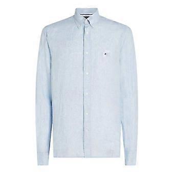 Tommy Hilfiger herenoverhemd van linnen met lange mouwen (normale pasvorm)