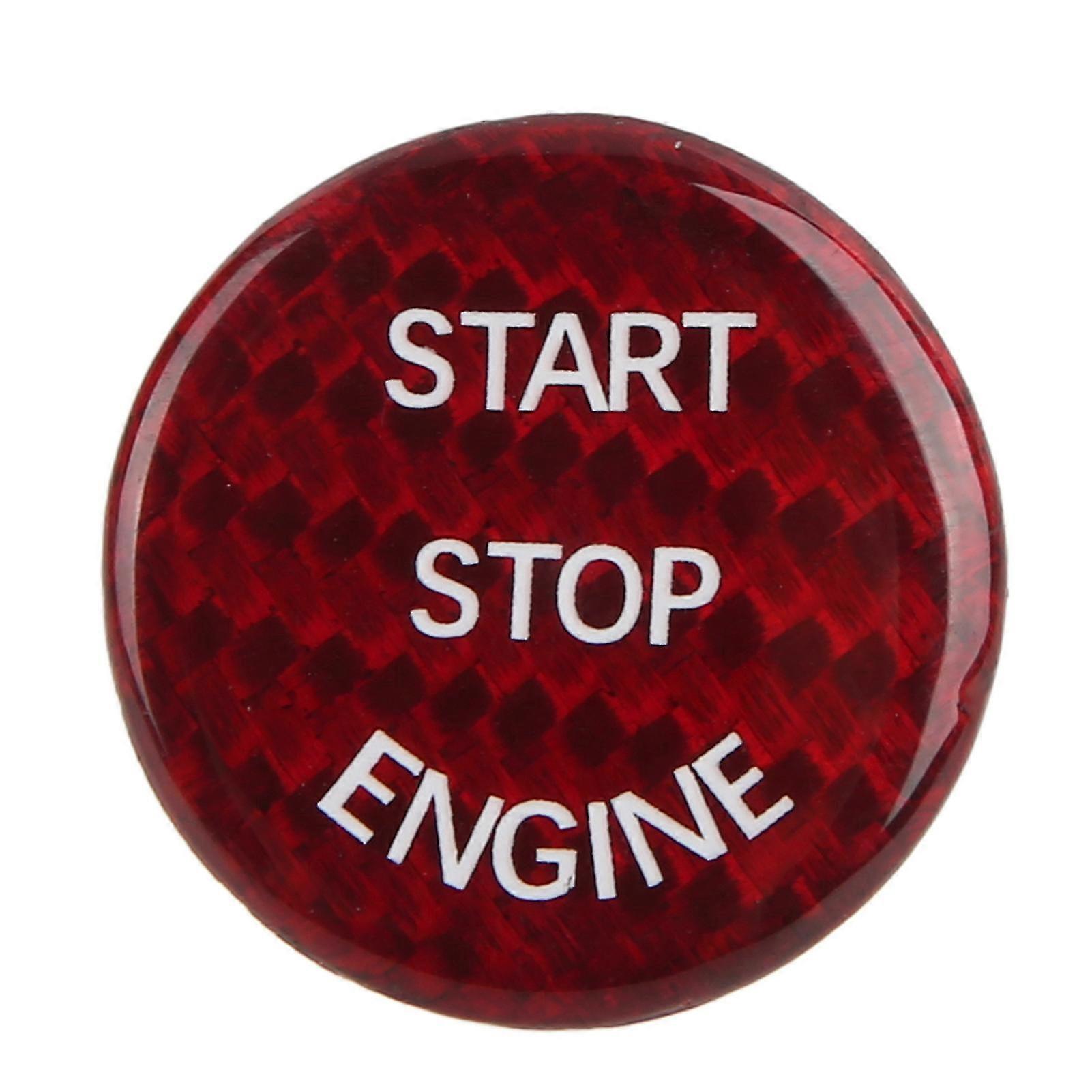 Compatible with 2019-2021 carbon fiber engine start/stop button cover, red.