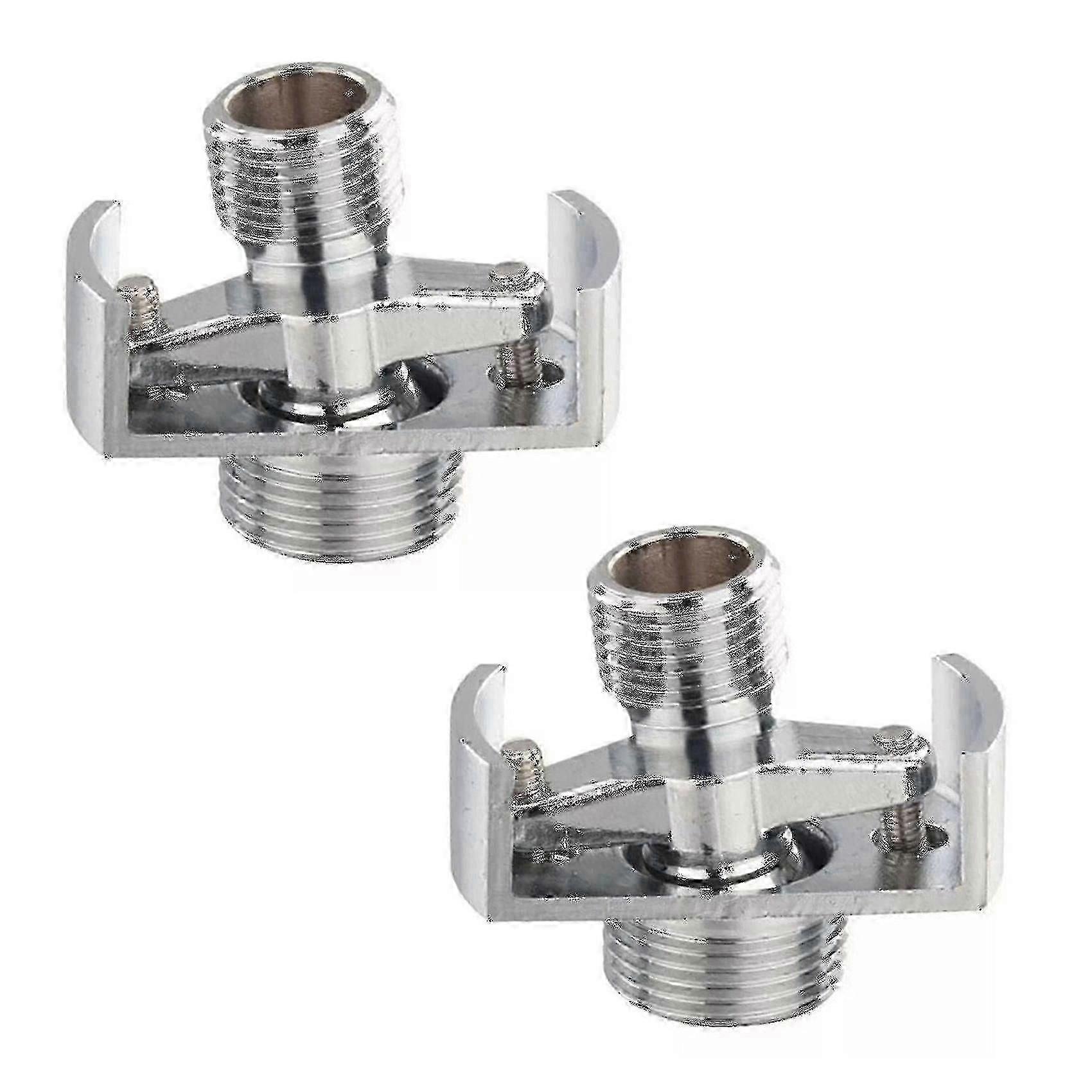Adjustable Angle Copper Shower Head with Angled Foot, Eccentric Screw &amp; Intake Pipe (2-Pack)