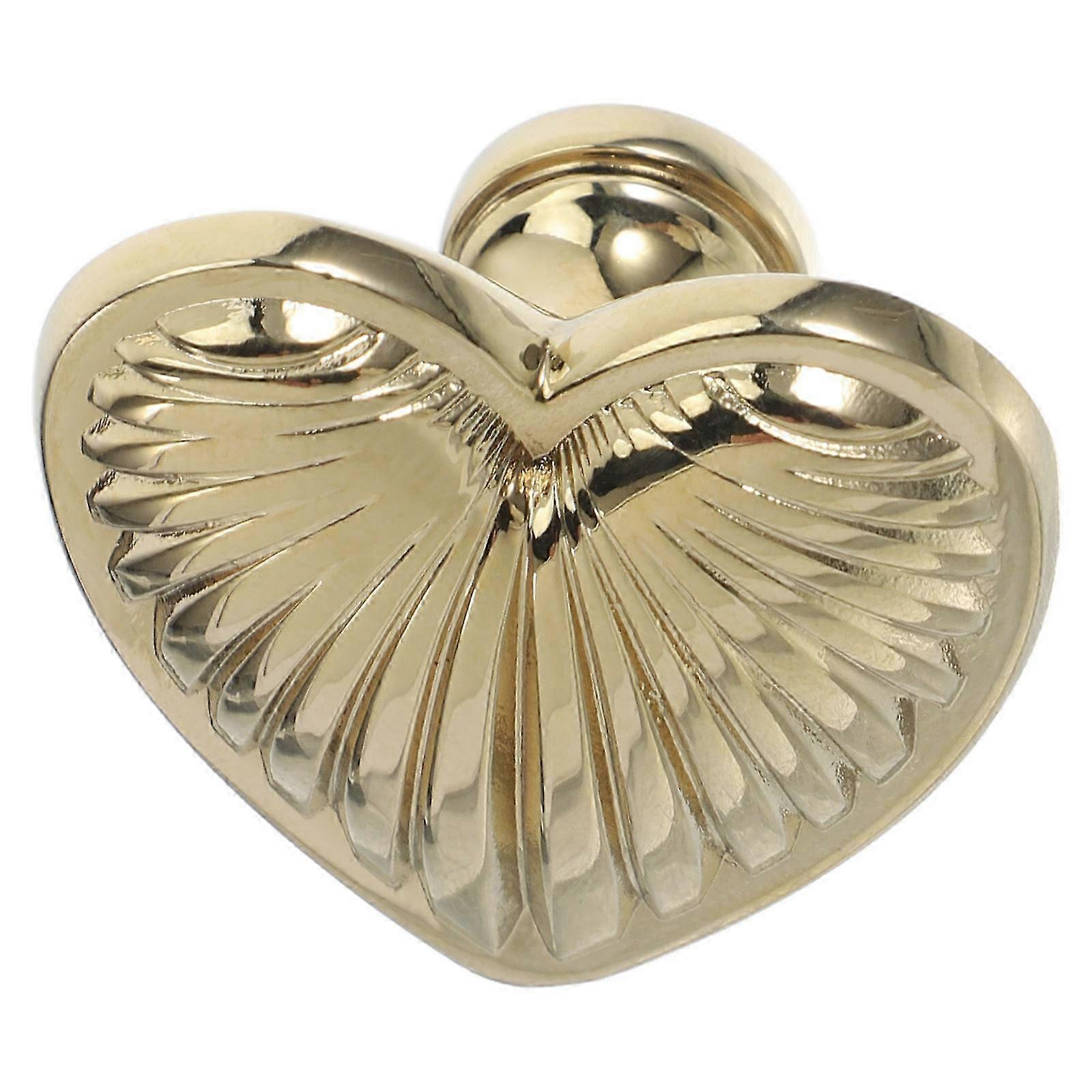 Heart Shaped Brass Drawer Knobs Gold Cabinet Handles compatible with Kitchen 2Pcs