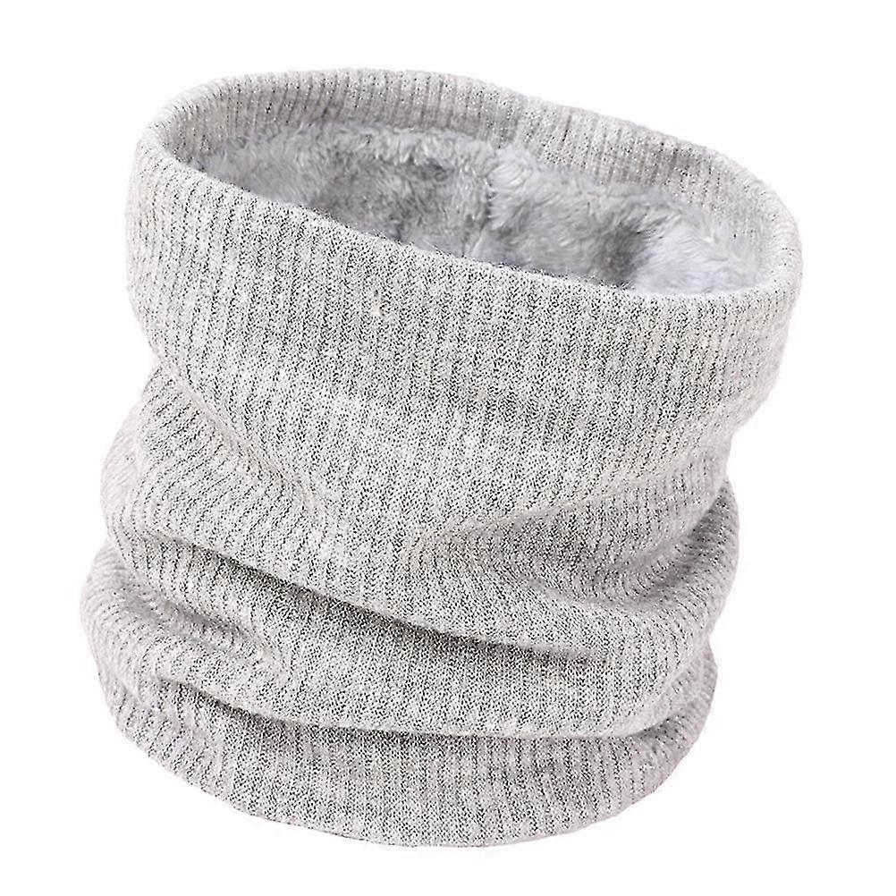 Creative Double-Layer Scarf Grey Windproof Neck Warmer Winter Scarf compatible with Cold Featuring Fluffy Lining