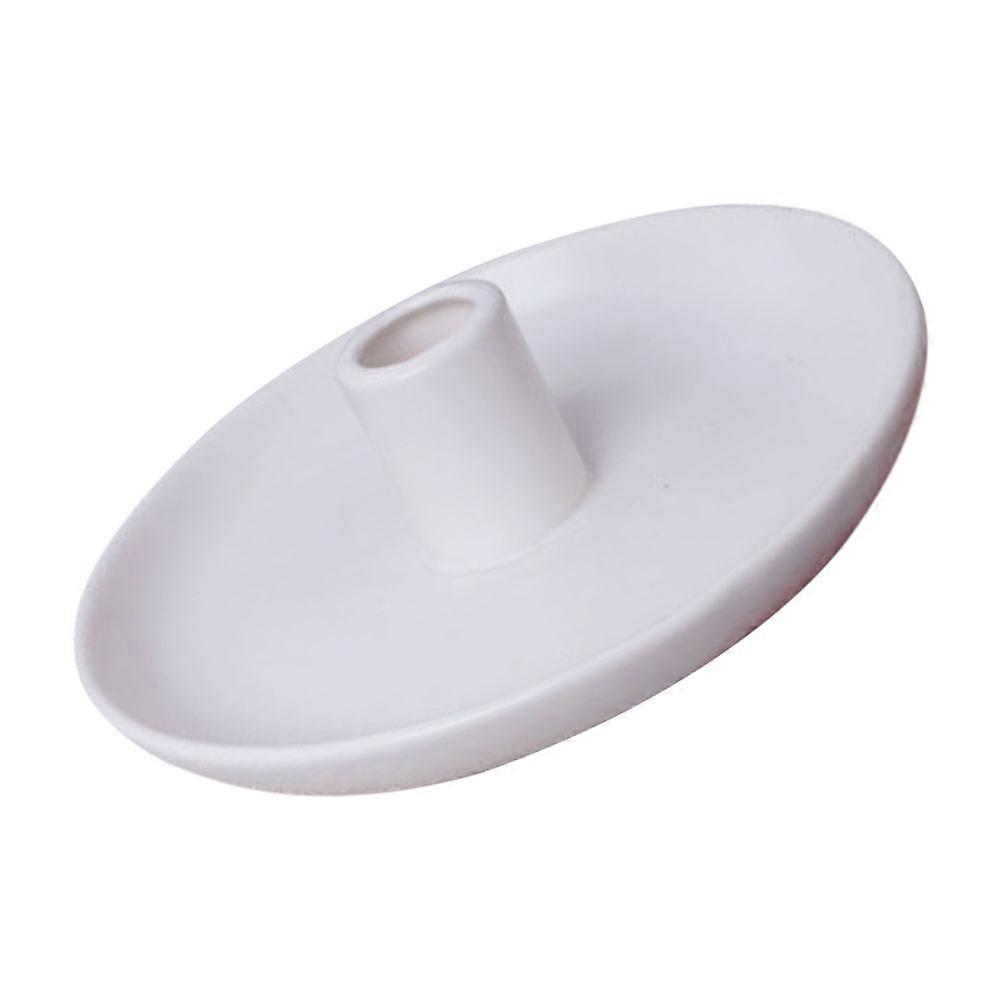White Ceramic Candle Stand for Dining Table Candlestick Decoration
