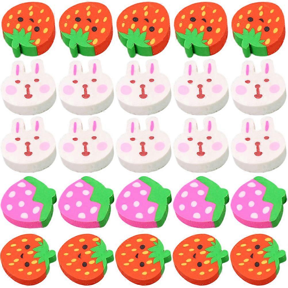 60Pcs Portable Erasers Multi-function Pencil Erasers Cartoon Mini Erasers Kids Supply