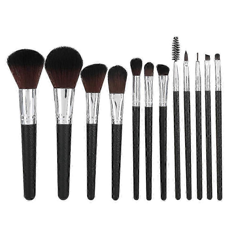 12Pcs Silver Makeup Brush Eyebrow Lash Kit