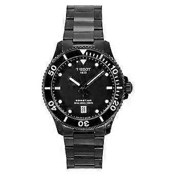 Tissot SeaStar 1000 roestvrijstalen duikhorloge met zwarte wijzerplaat en quartz uurwerk T120.410.33.051.00 waterdicht tot 300 meter (herenhorloge)