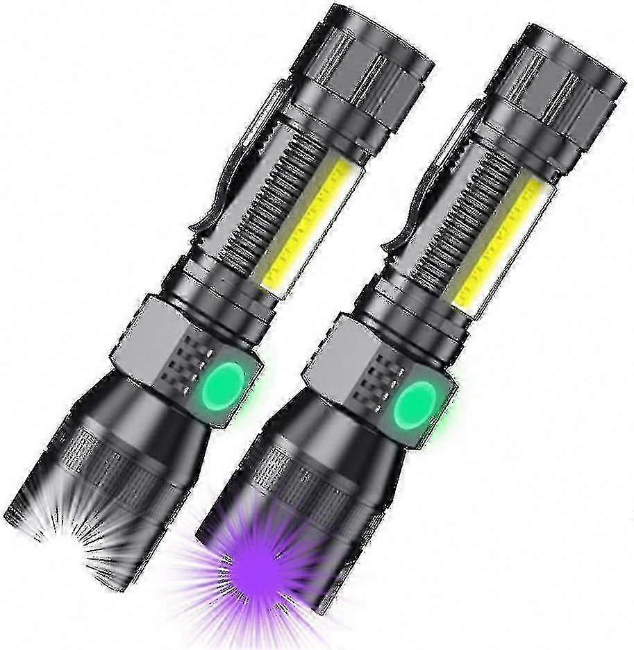 Rechargeable UV Flashlight with 7 Modes, Adjustable Focus and Magnetic Base