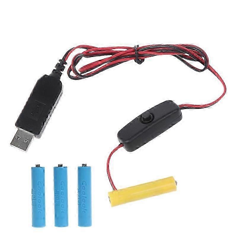 6v AAA Battery Eliminator USB Power Supply Replace 4x AAA Battery with Switch