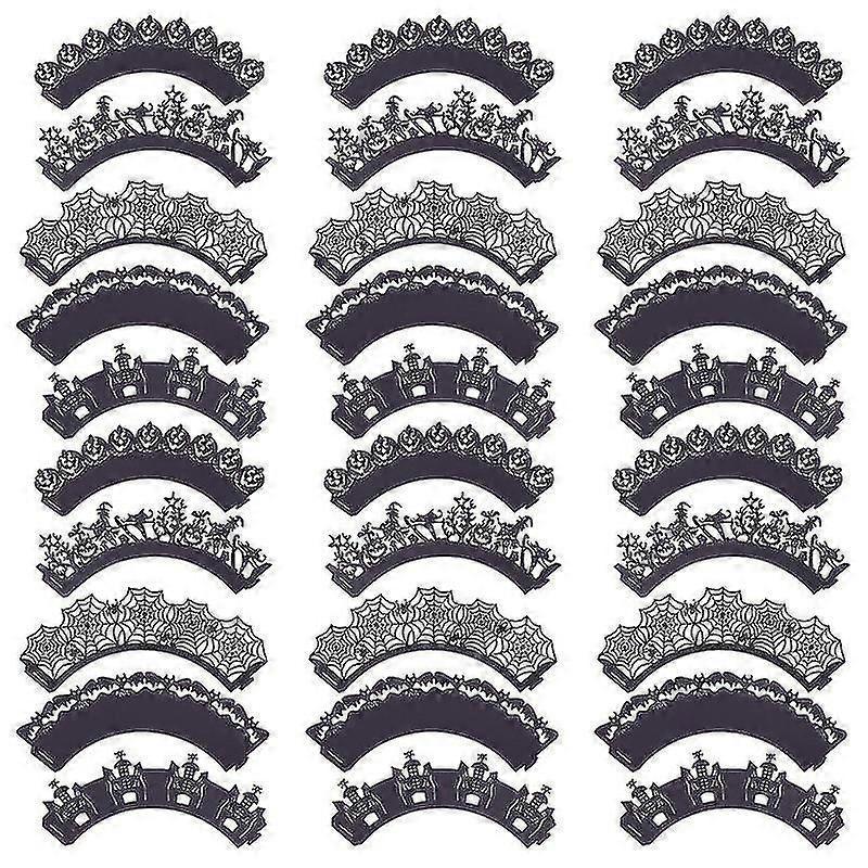 60pcs Halloween Cake Wrapper For Halloween Decorations