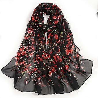 Sun Proof Scarf Chiffon Wraps Long Beach Cover Plum Scarf for Lady