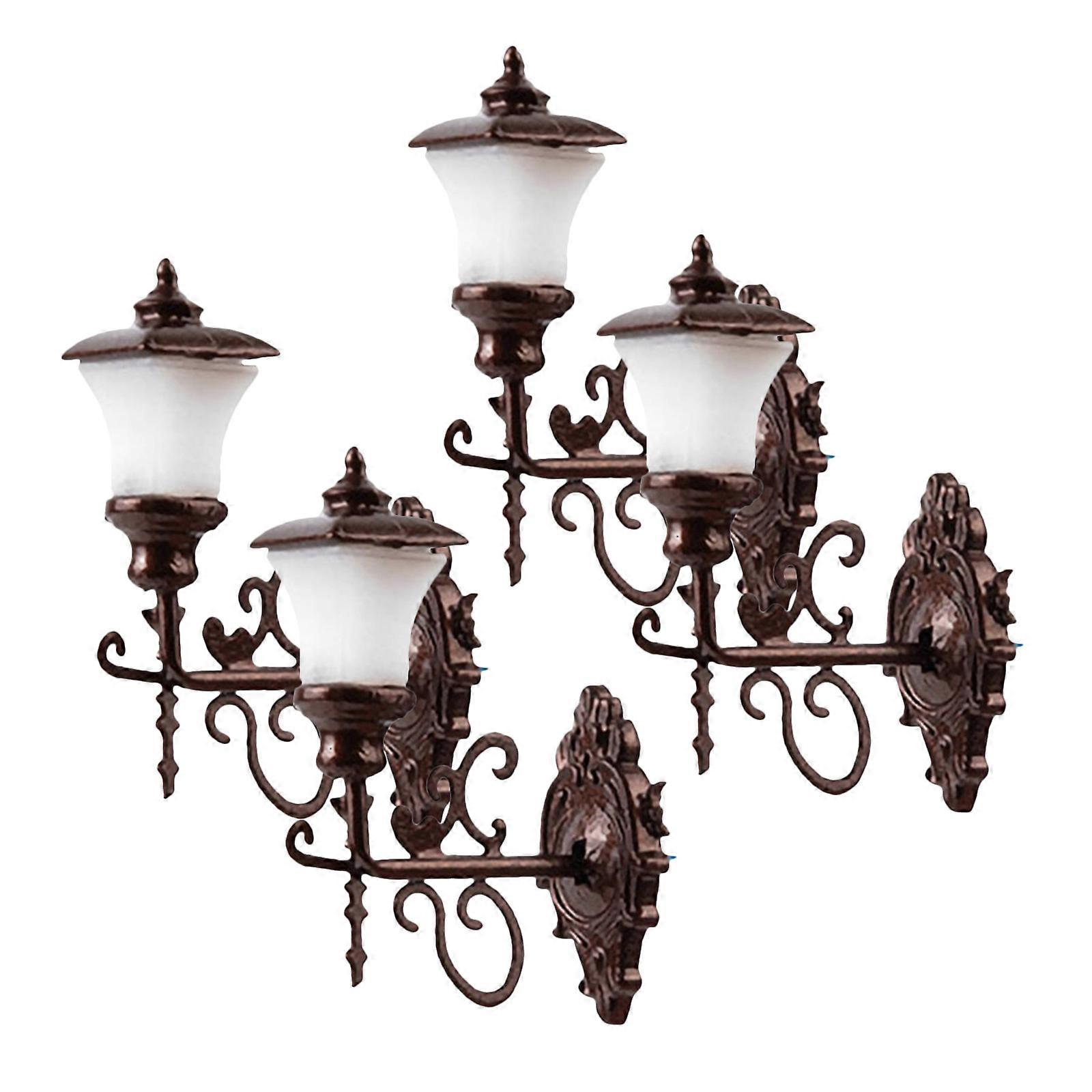 Mini Wall Lamp Tiny Wall Lamp for Decor 4Pcs Mini House Accessories