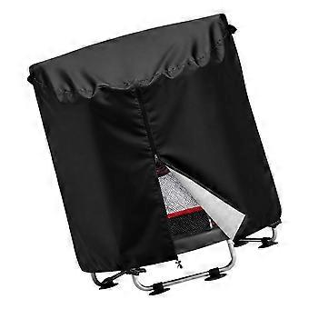 Round Kids' Jumping Equipment Cover with Black 420D Cloth, Front Slide Access, a Tension Cord and 3 Securing Clips for Outdoor Coverage Multicolor