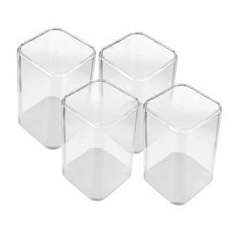 Conjunto de 4 peças de vitrines de acrílico transparente para figuras de ação, organizador colecionável à prova de poeira para mesa e prateleira.