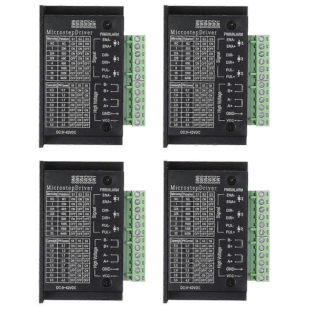TB6600 Stepper Motor Drivers, 4Pack 4A Stepper Driver Controller CNC Digital Mini Step Driver for 4