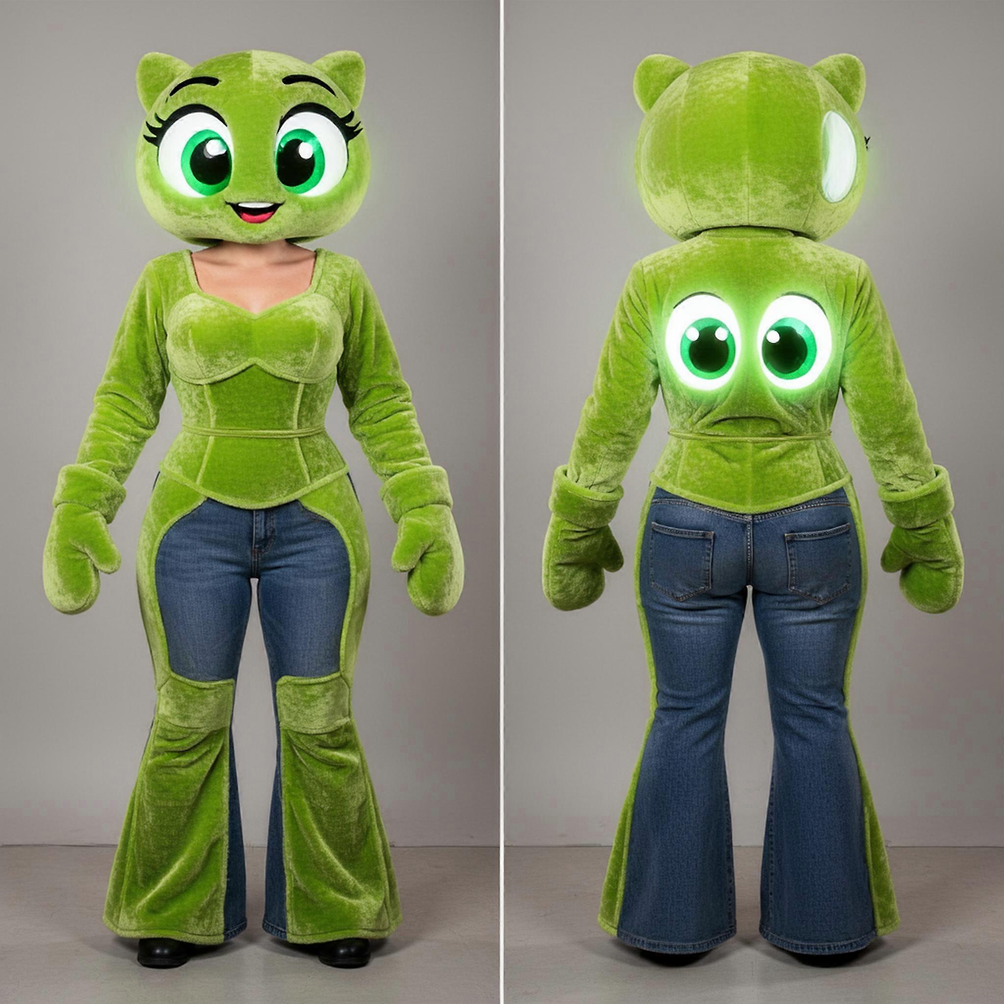 MASTICOT Lime Green Balanced Performer Tightrope Walker Mascot