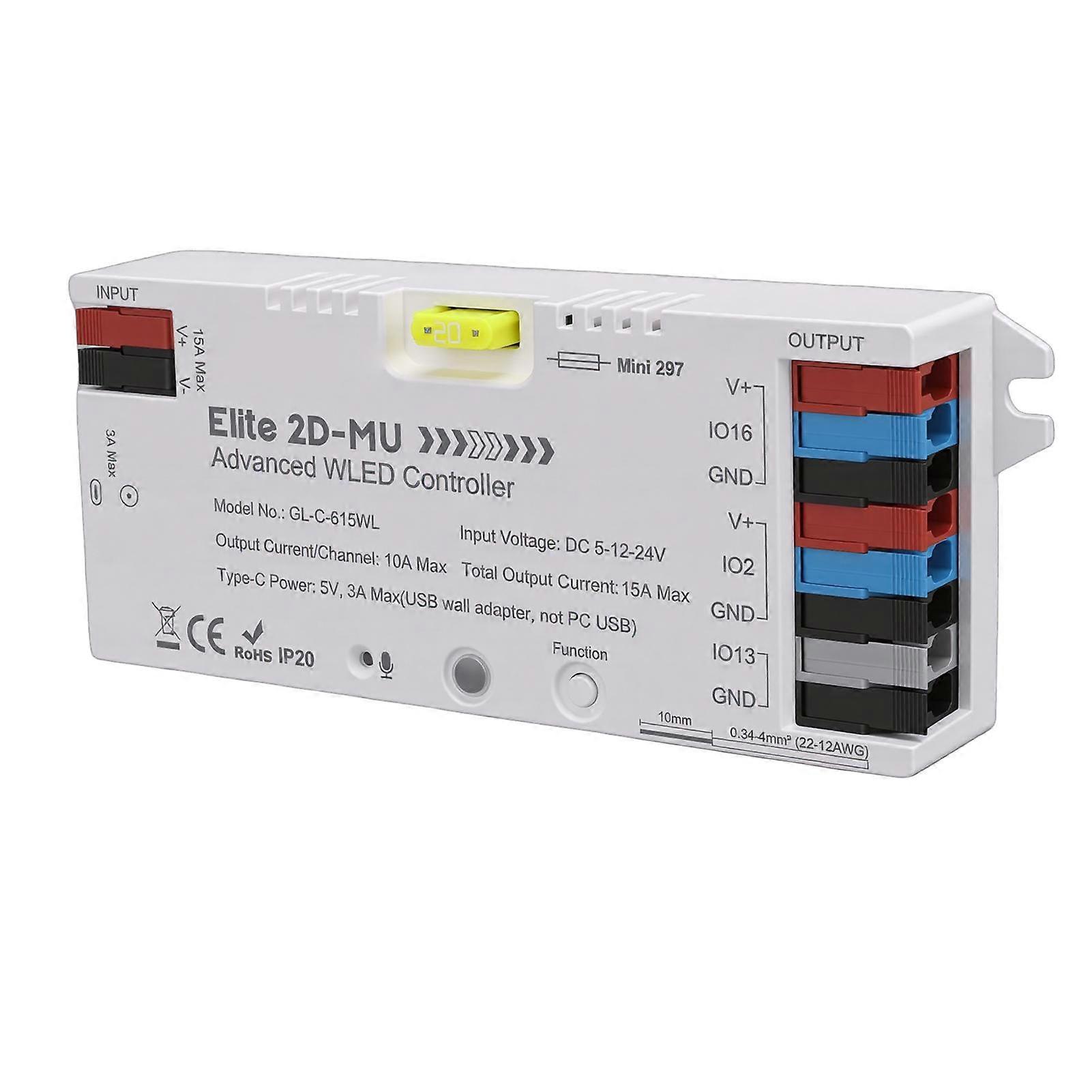 LED Strip Light Controller Over 100 Dynamic Lighting Effects Addressable RGB IC LED Strip Controller with Dynamic Mic