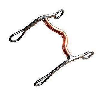 Equestrians Horse Bit for Bridle and Rein Setups, Stainless Steel Construction with a Curved Mouthpieces and Polishing Two-Tone Finish