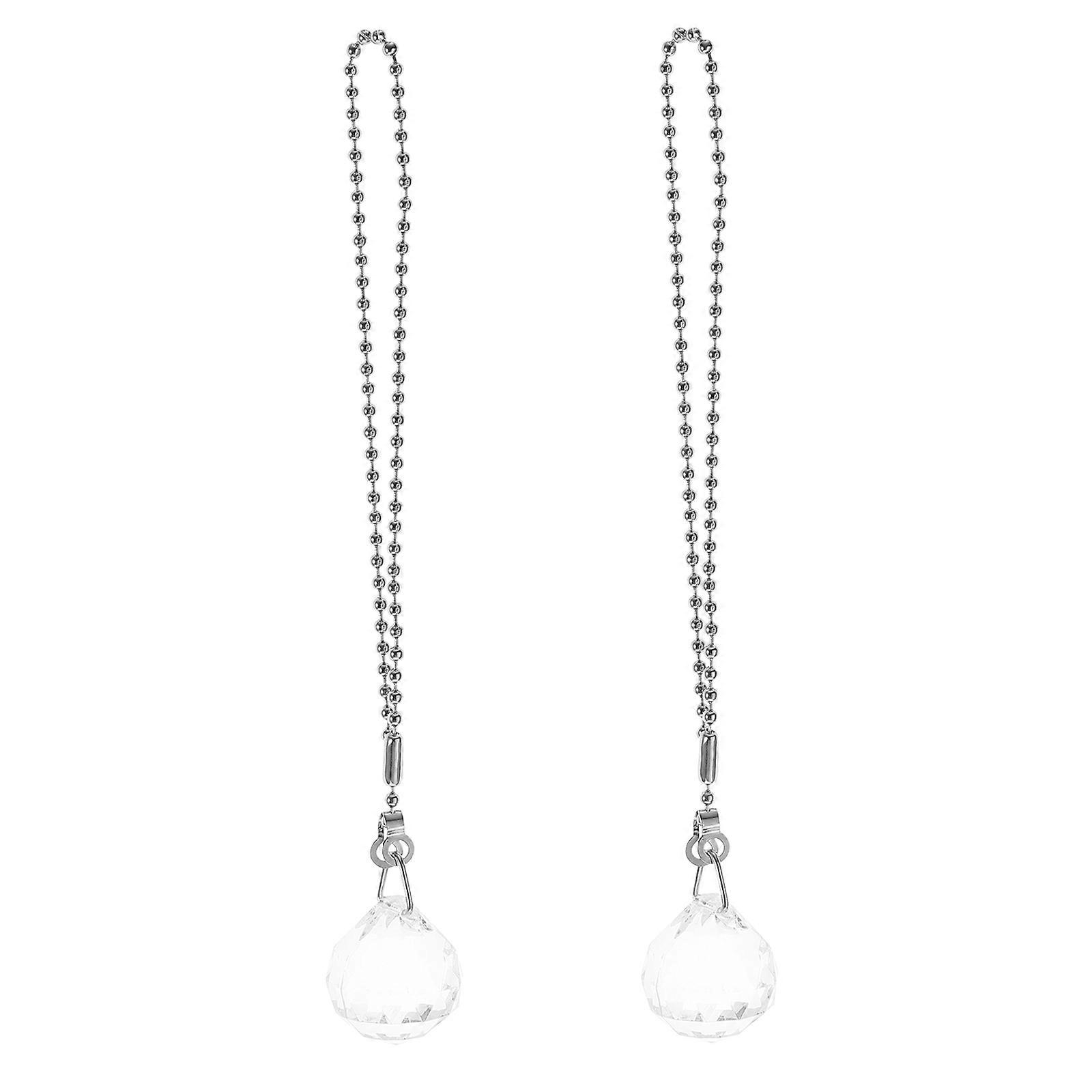 Transparent Octagonal Ball Hanging Pendant for Fan Light Pull Chain 2Pcs