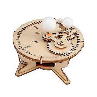 Wooden Sun Moon Operation Three-ball Instrument Educational Toy for Early Learning 12 x 12 x 8 cm