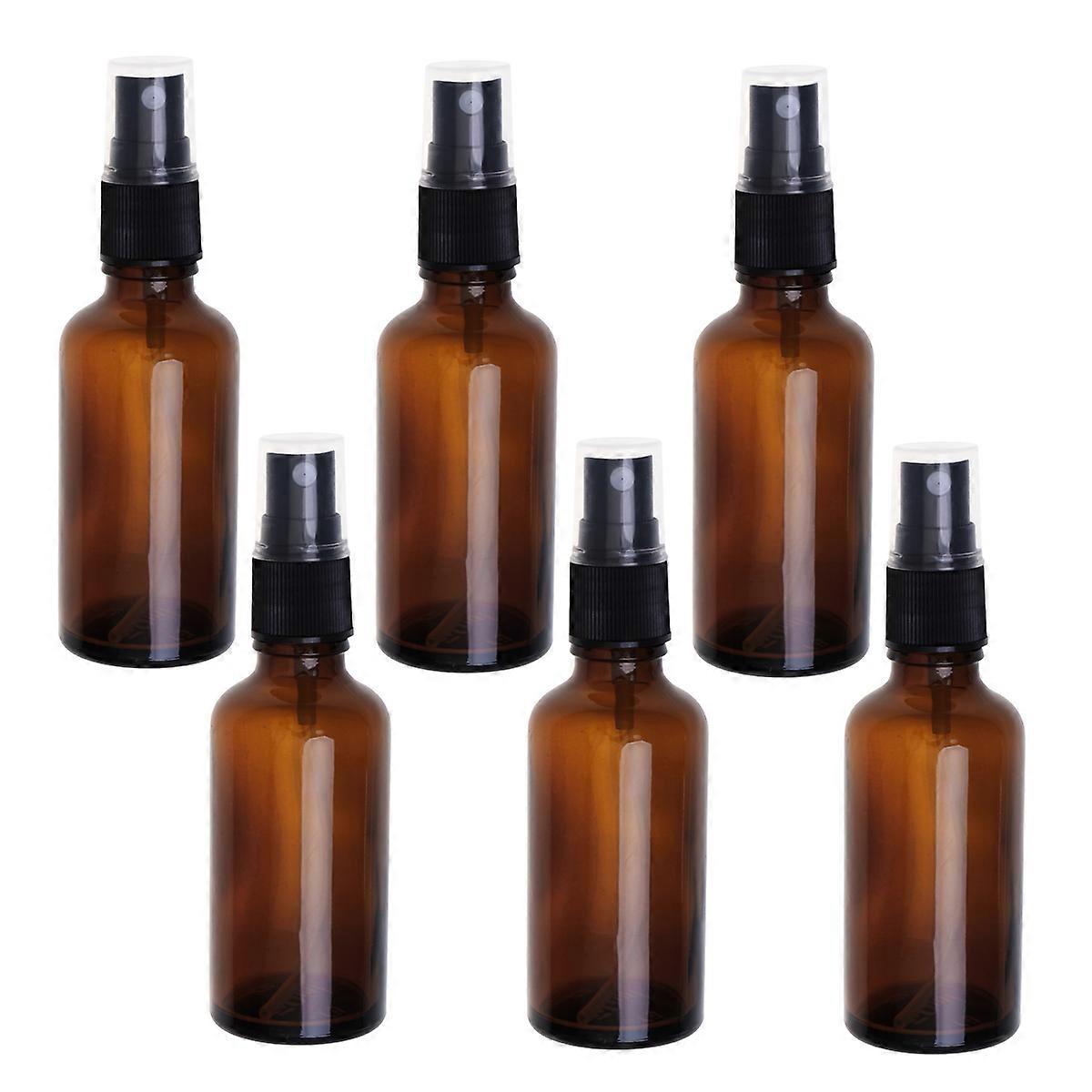 Press Dispensing Bottles Empty Glass Bottle for Makeup 6Pcs Refillable