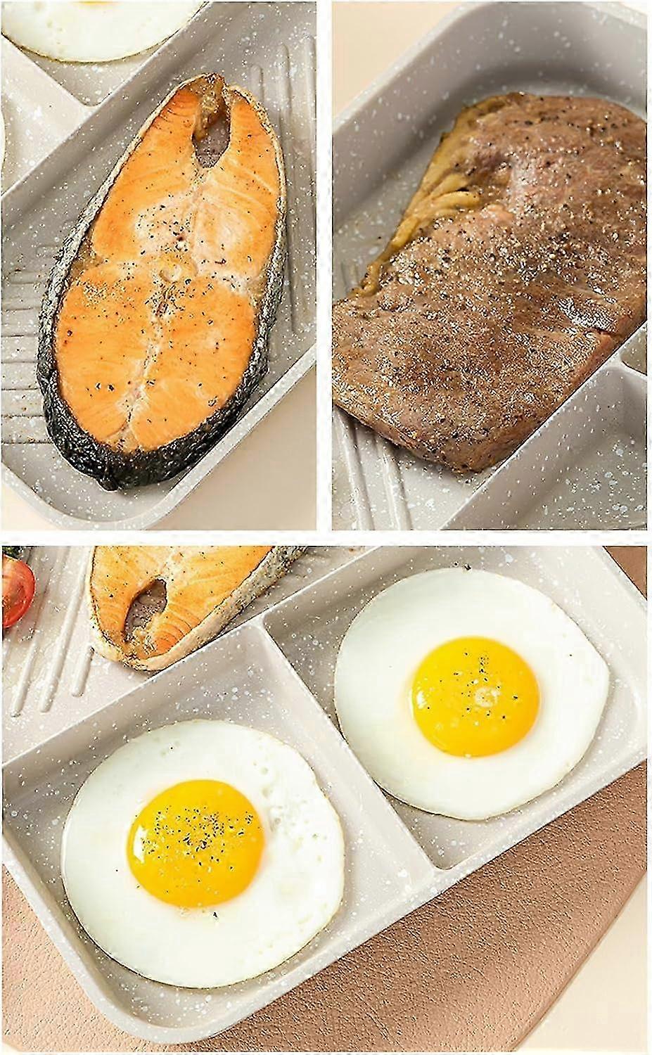 Nonstick 3-Section Aluminium Grill Pan