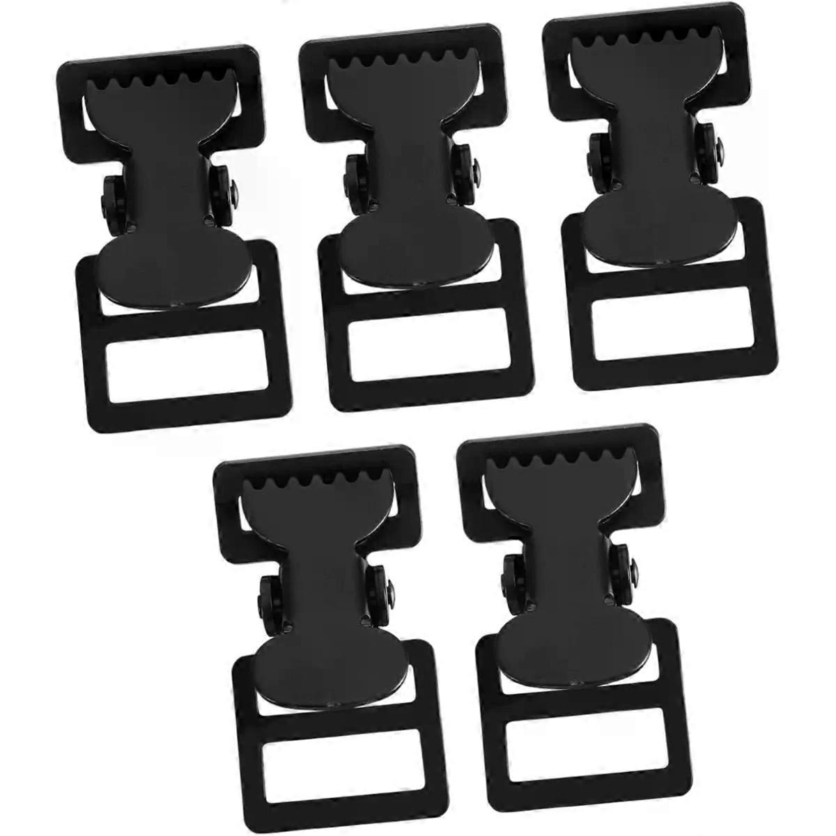 Black Metal Webbing Buckle 5 Pack Quick Release Clamp