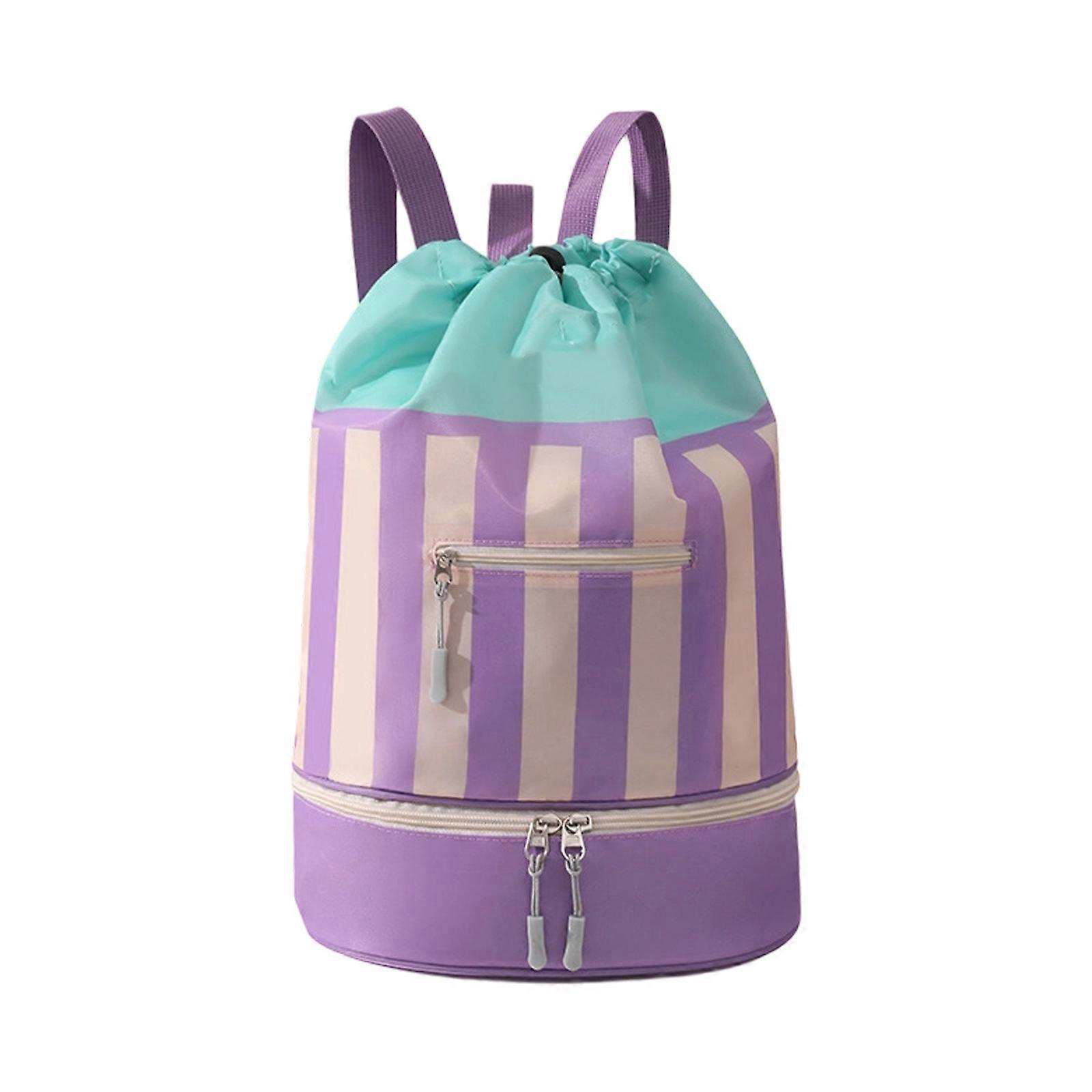 Drawstring Gym Shower Pouch With 3-Zone Storage
