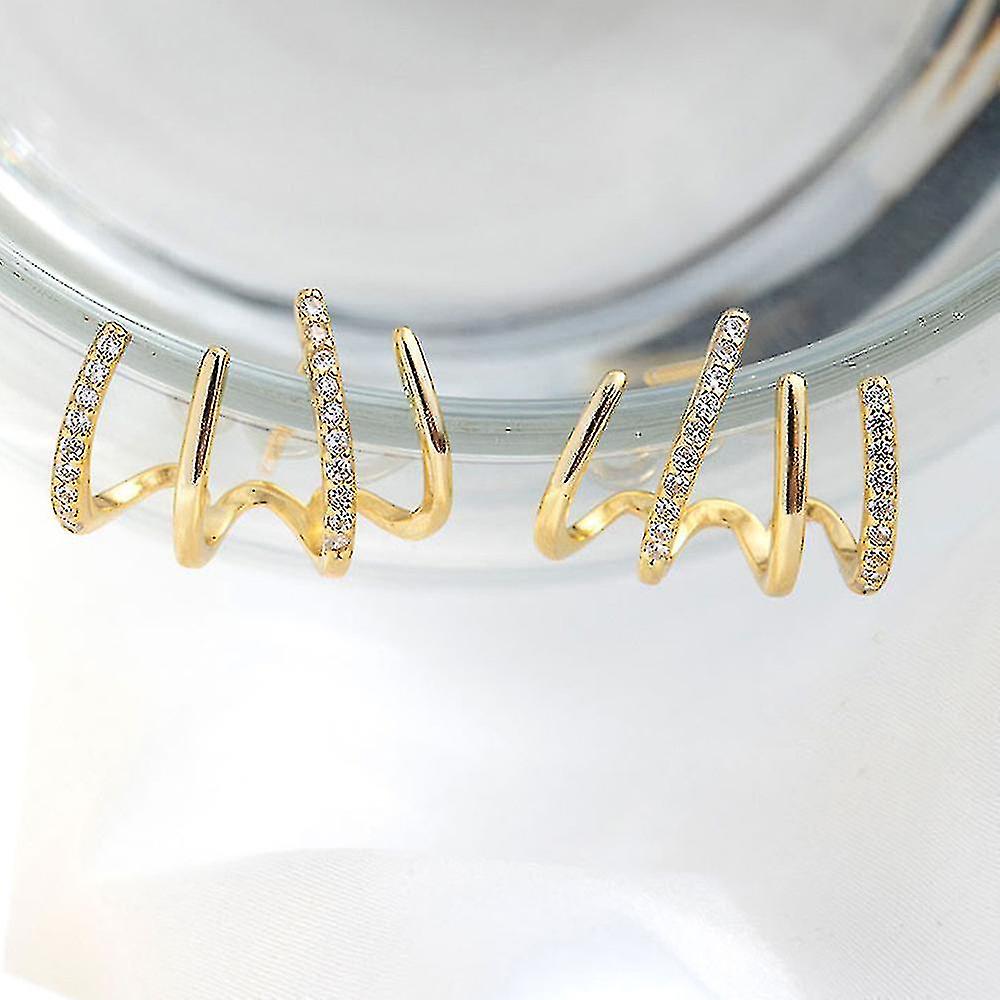 Stud Earrings Shiny Four Claws Earring Gifts