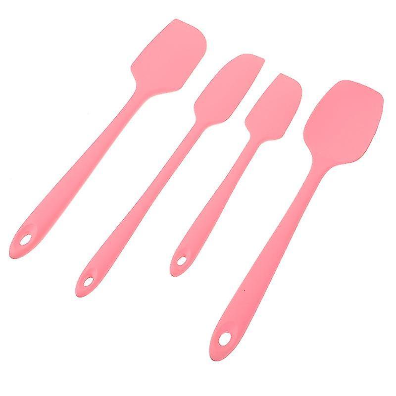28X5.5x1cm Pink Spatulas 4pcs Strong Silicone Spatulas With Handle Cream Spatulas Baking Tools (pink