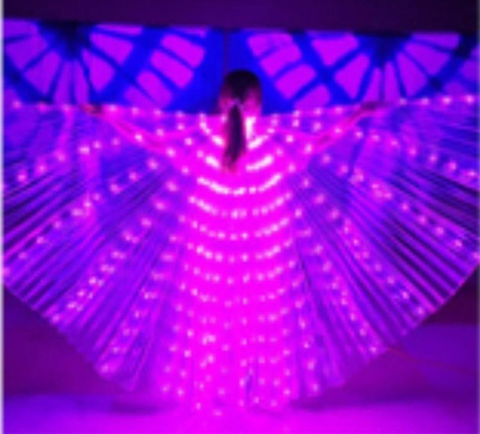 Belly Dance Stages Performance Womens Butterfly Isis Wing Prop With Sticks Led