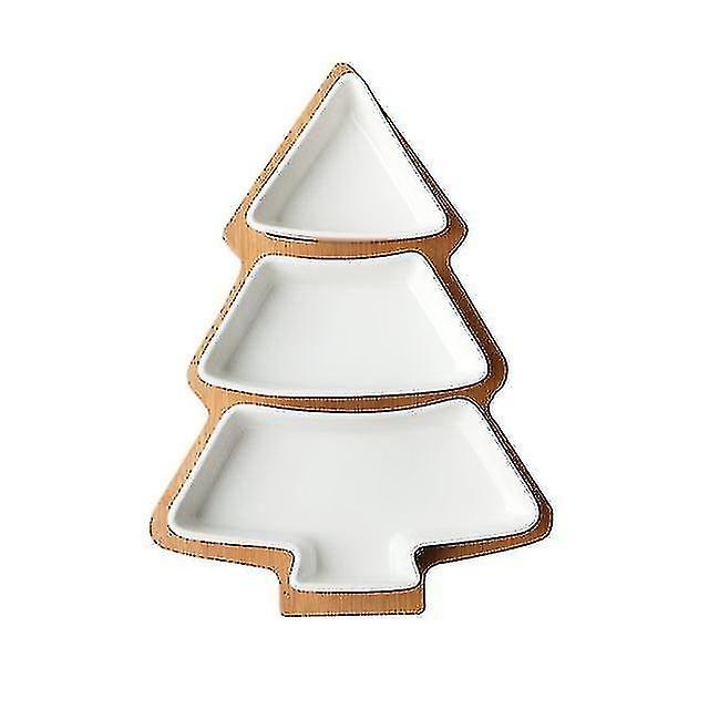 Christmas Tree Plate Kitchen Dinner Plates Porcelain Dinnerware Set Bone China Fruit Serving Tray