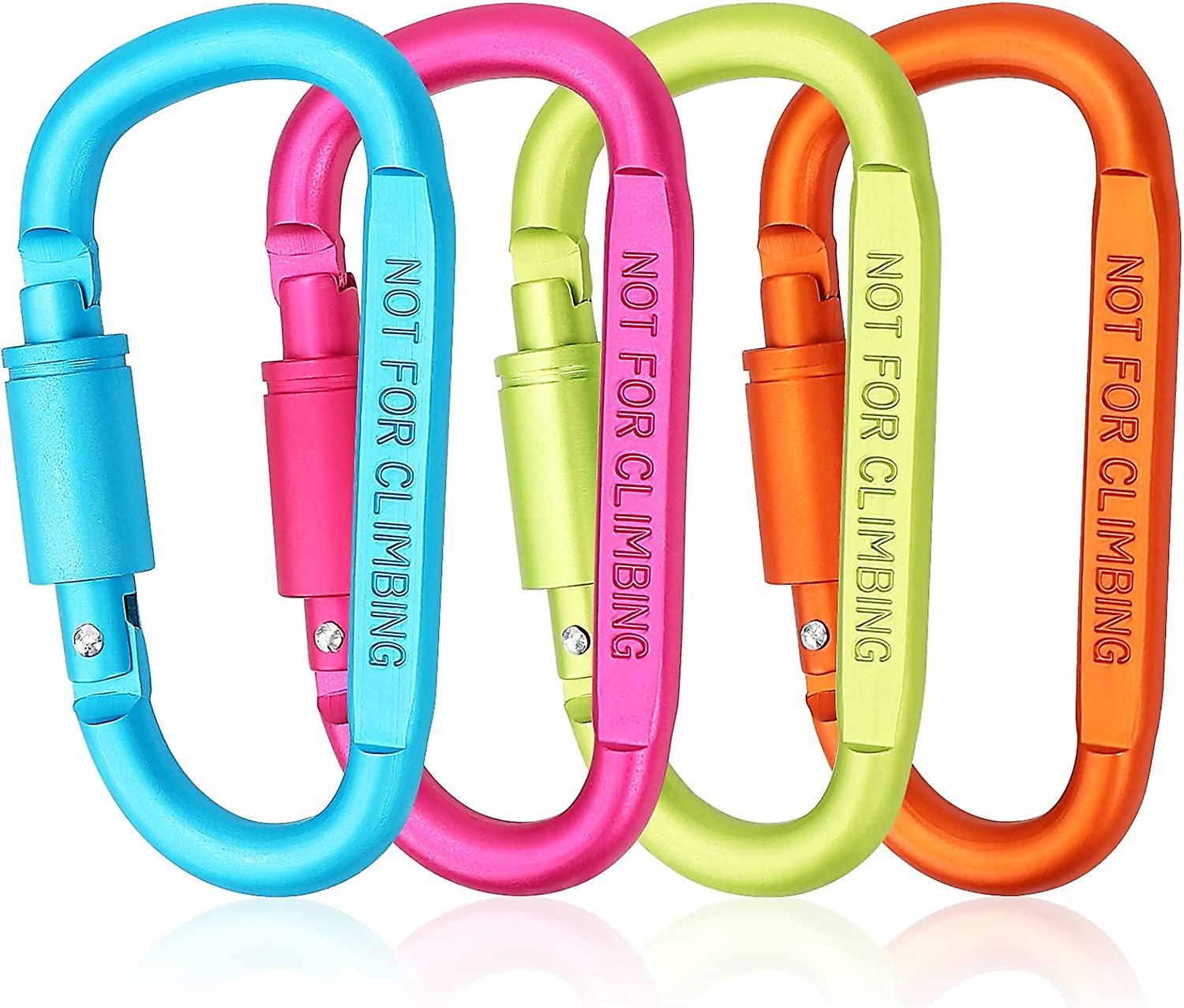 4 PCS Hook, 3 inch aluminum D - ring Lock Hook, outdoor Camping Sports Accessories