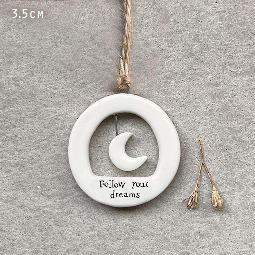 Mini Porcelain Hanging Tag - Follow Your Dreams | Motivational Keepsake Gift