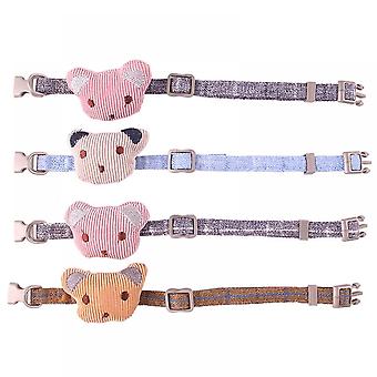 Collar Dog Cat Pet Collars Bow Neck Kitten Breakaway Bowtie Bell Ribbon Supplies Bowknot Necklace (Color Random)