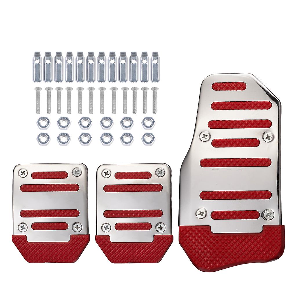 3pcs Universal Racing Manual Non-slip Foot Pedals Pad Cover Styling Aluminum Mt Brake Accelerator Clutch Car Interior Accessory