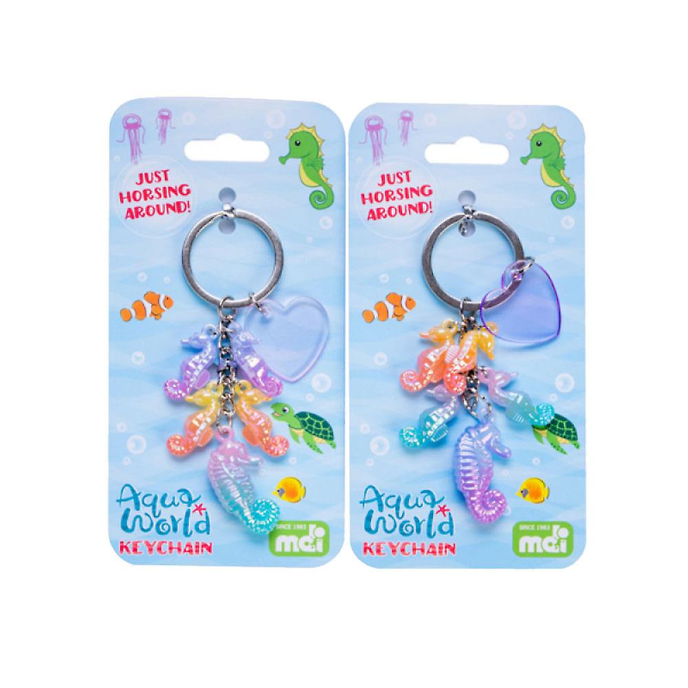 SEAHORSE Aqua World Keychain Pearlescent Colorful Beautiful Vibrant Adorable