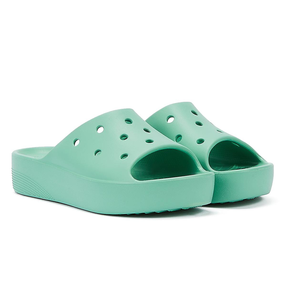 Crocs Classic Platform Jade Stone Women's Green Slides