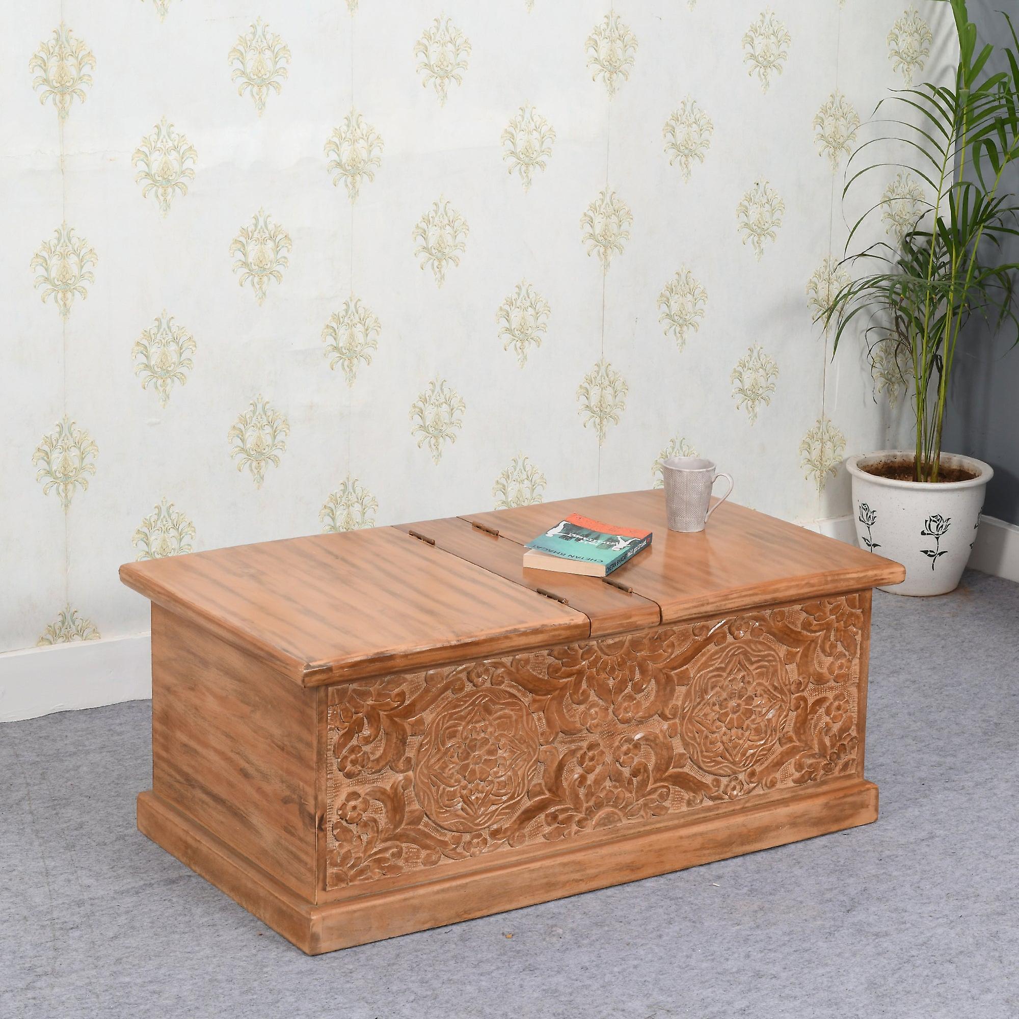 Carnot Mango Wood Coffee Table/blanket Box