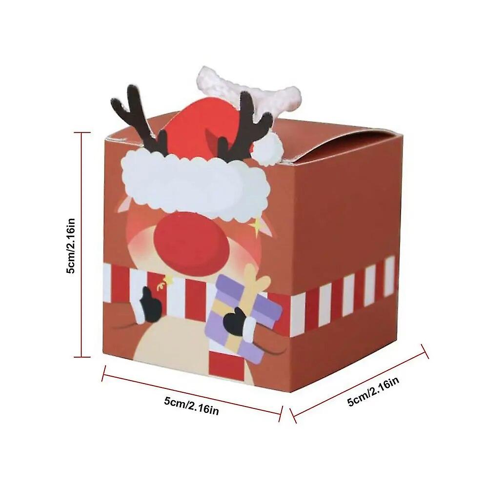 Goodie Paper Box For Christmas 50pcs Cardboard Christmas Gifts Box Portable Home Decorative Accessories For Chocolate Mini Toys