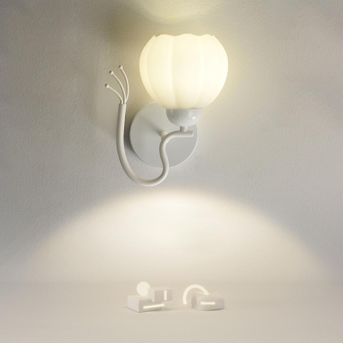 Simple living room background Flower wall lamp