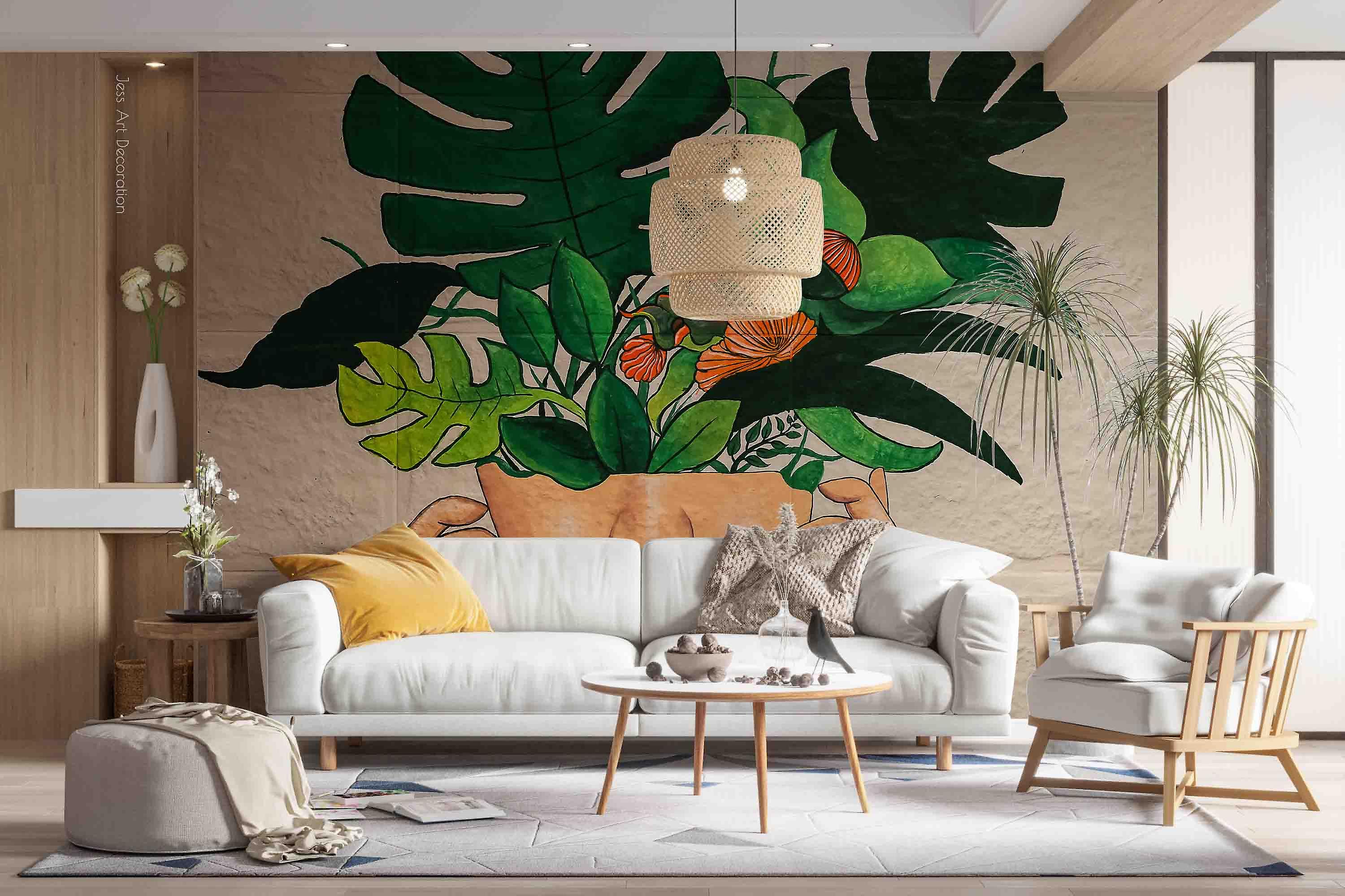 3D Flowers Leaves 1025 Andrea haase Wall Mural Wall Murals