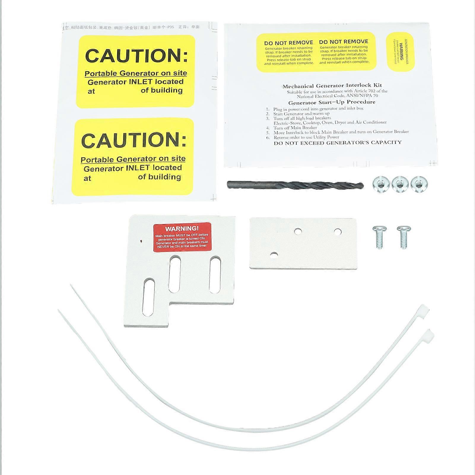 Qukaim Electrical Interlock Kit Generator Interlock Kit SD200A, Aluminum Alloy Main and Generator Circuit Breaker Interlock Kit, Electrical