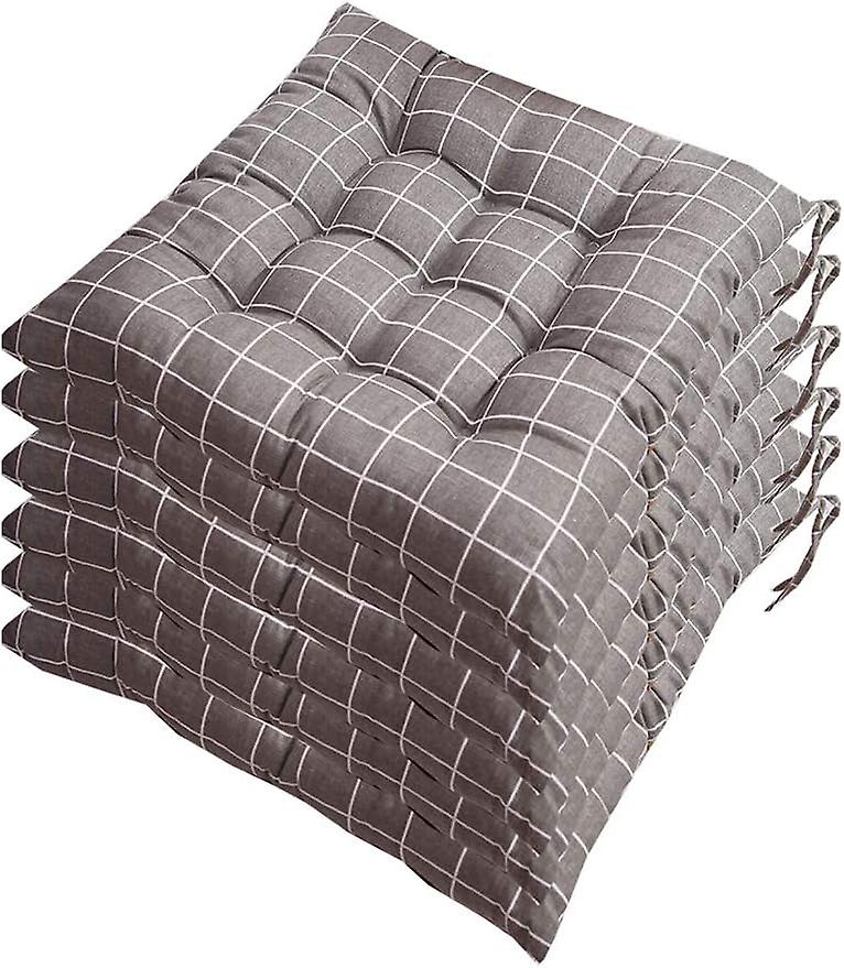 Set of 6 chair pads 40x40, Decorative cushion Chair cushion Garden cushions 12 stitches in one Different patterns, Polyester (A)