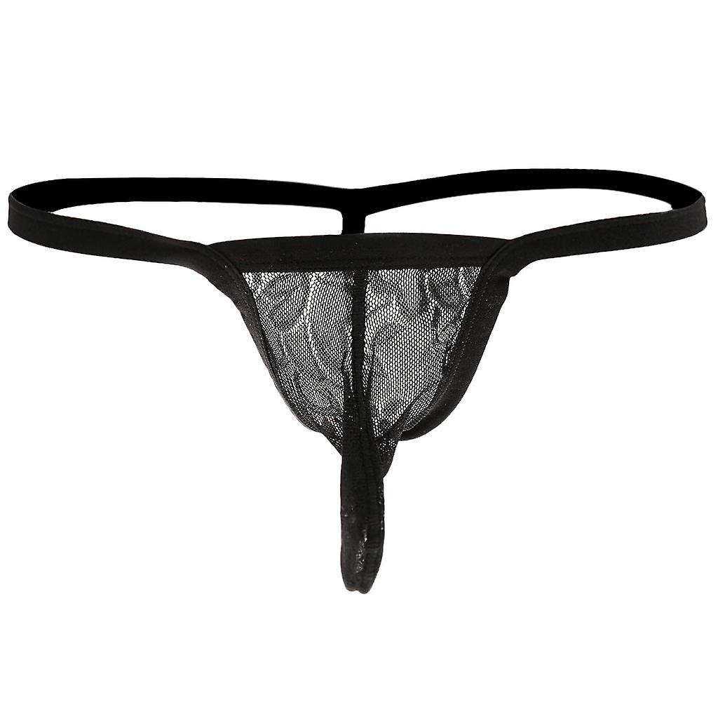 Herren Sexy Bulge Pouch G-String String T-Back Unterwäsche Slip M Schwarz