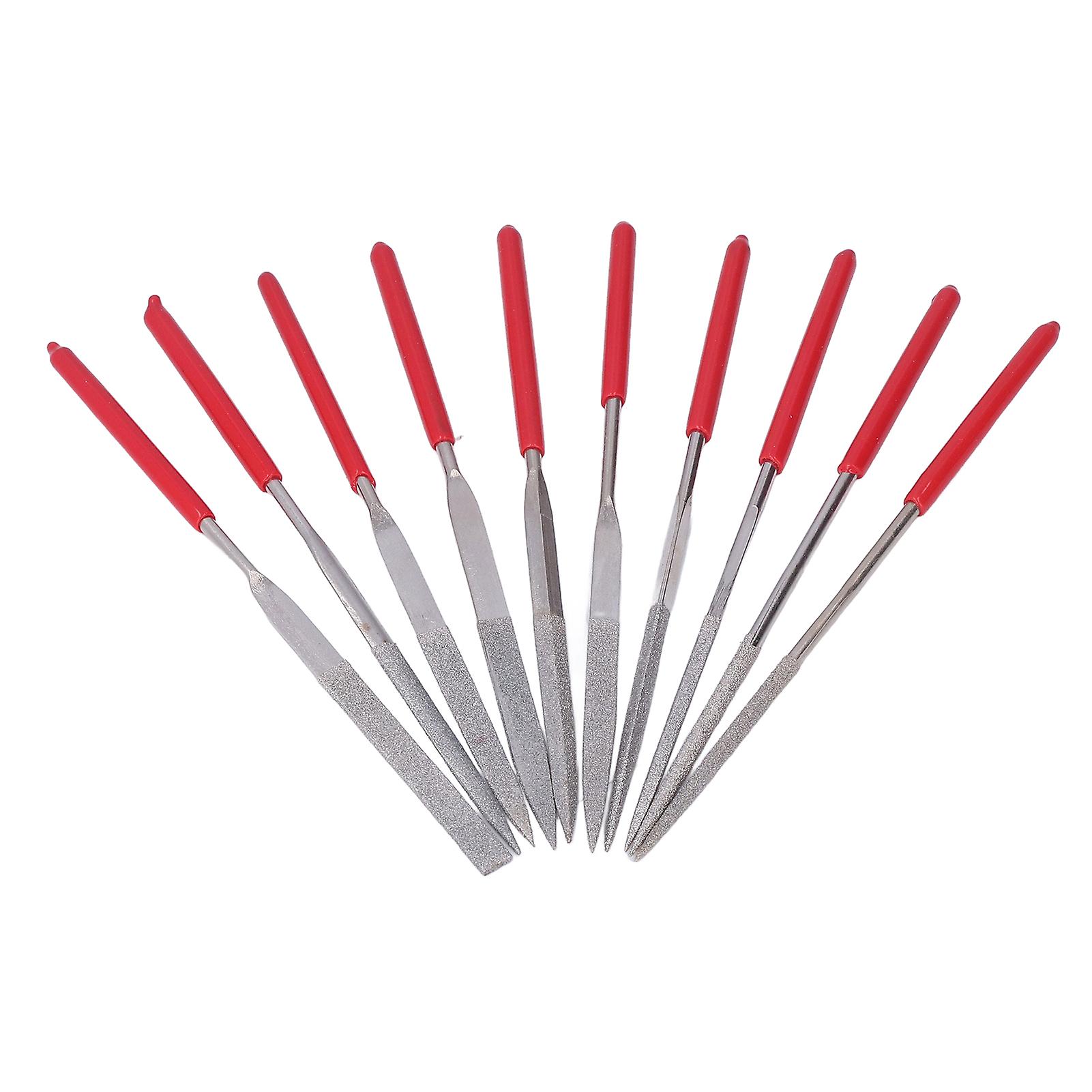 10 Pcs Needle File Set Diamond Model Grinding Trimming Needle File Kit for Material Processing 
