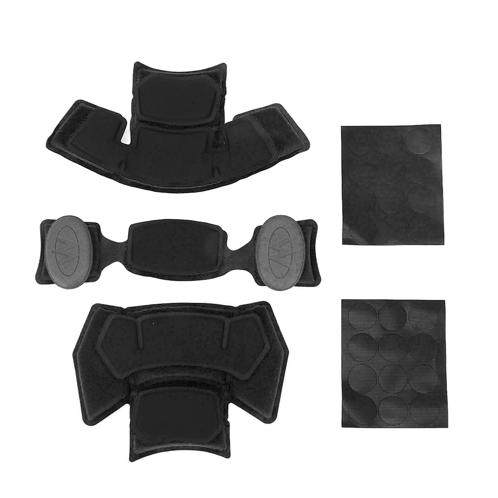 Black Combat Helmet Liner with Memory Foam and Hook & Loop Fasteners