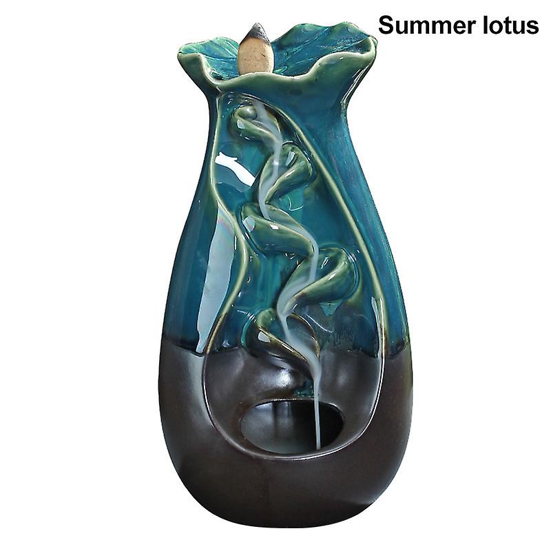 Backflow Ceramic Incense Holder Censor Waterfall Smoke Decor for Home Office