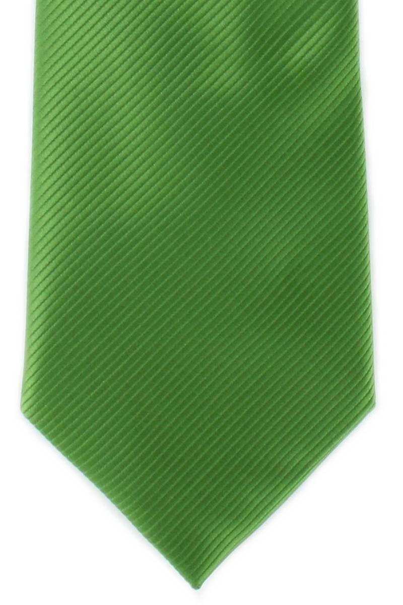 Michelsons of London Plain Rib Polyester Tie - Green