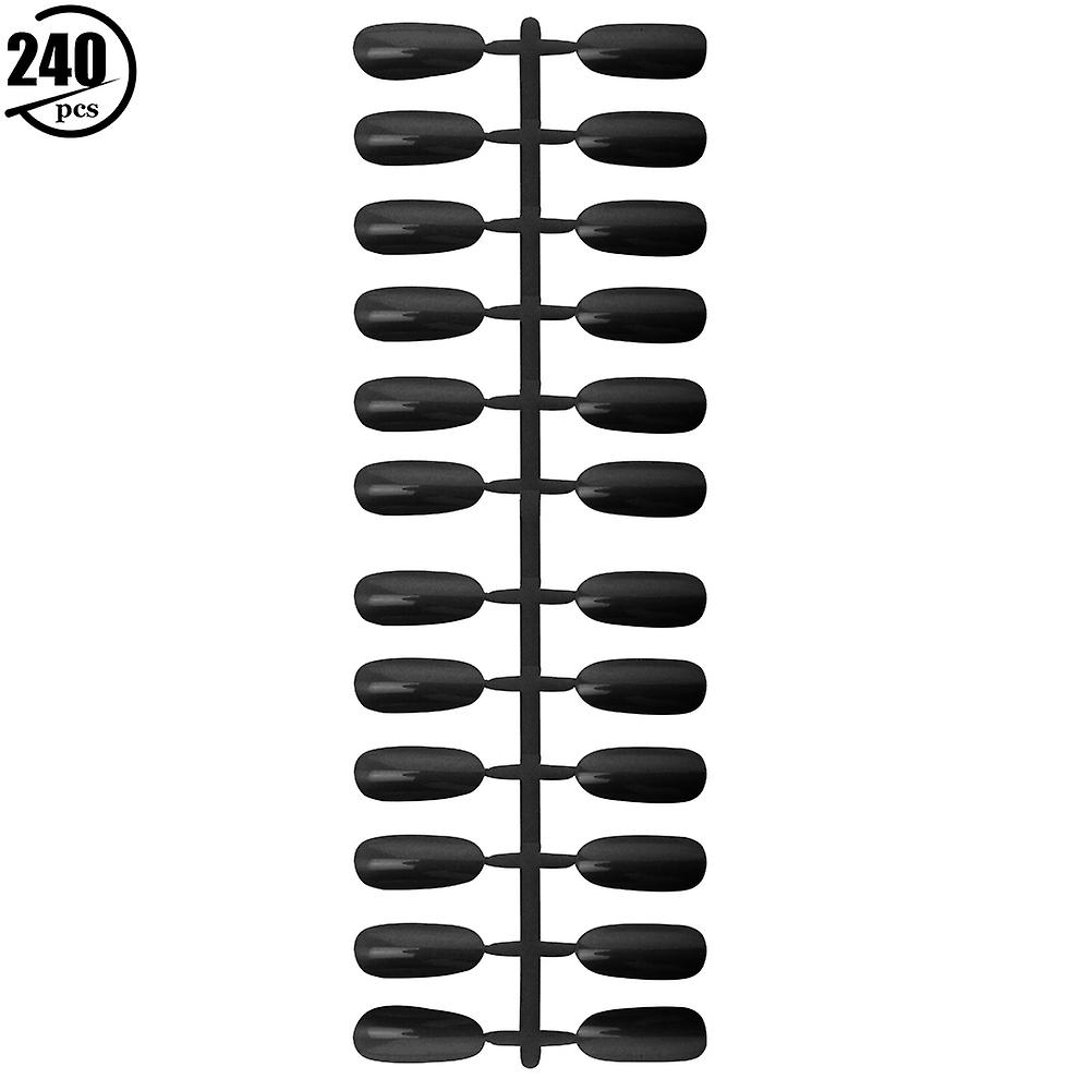 240pcs Nail Gel Color Display Tips Double Sided Foldable Practice Samples Black