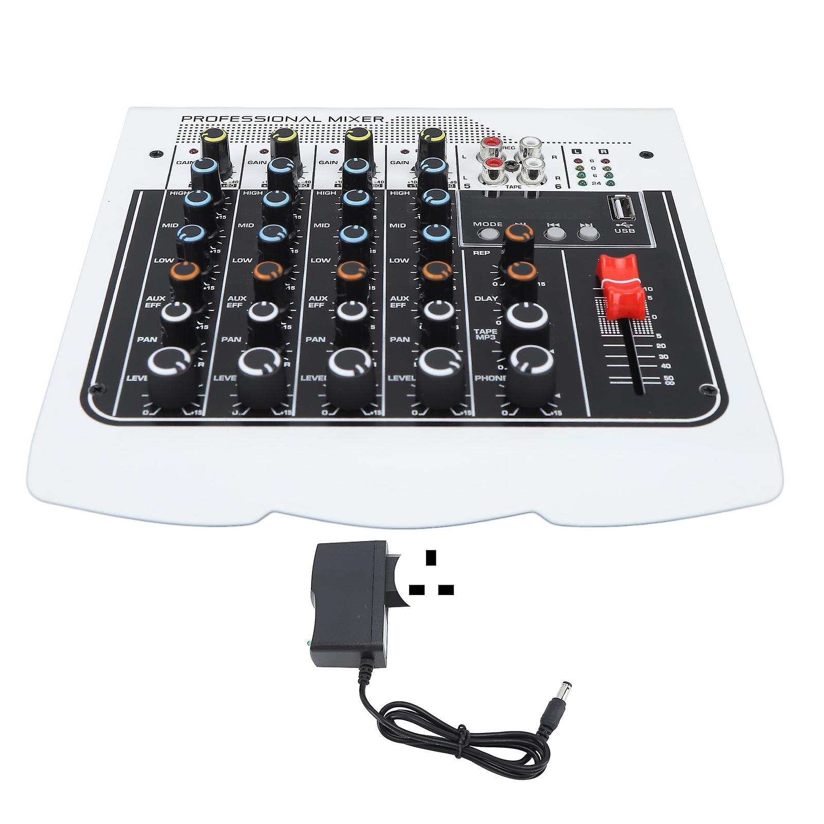6-Channel Bluetooth Audio Mixer with Digital Screen for Live Events & Weddings, UK Plug