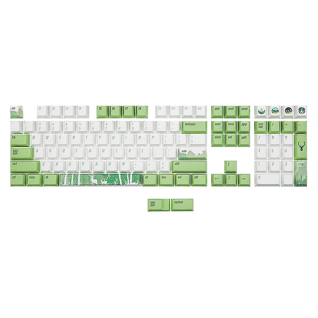 5-sided Dye-sublimation Pbt 110 Keys Forest Theme Keycaps